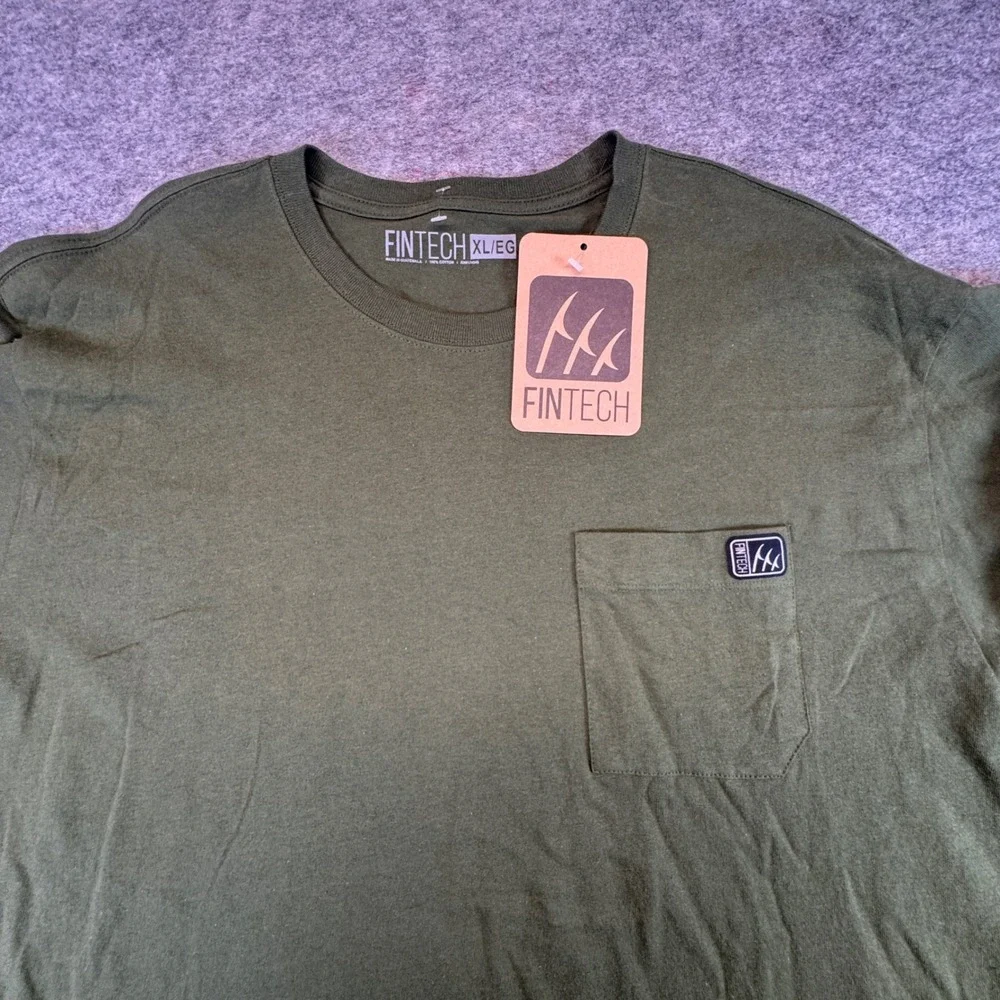 Fintech Mens Heavy Duty Long Sleeve Pocket T-Shirt Rifle Green XL FMLGTHOLD5-314